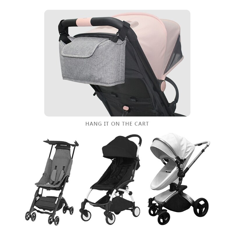 Multi-pocket Baby Stroller Organizer Bag Waterproof Baby Stuff Nappy Cup Holder Carriage Pram Cart Bottle Bag