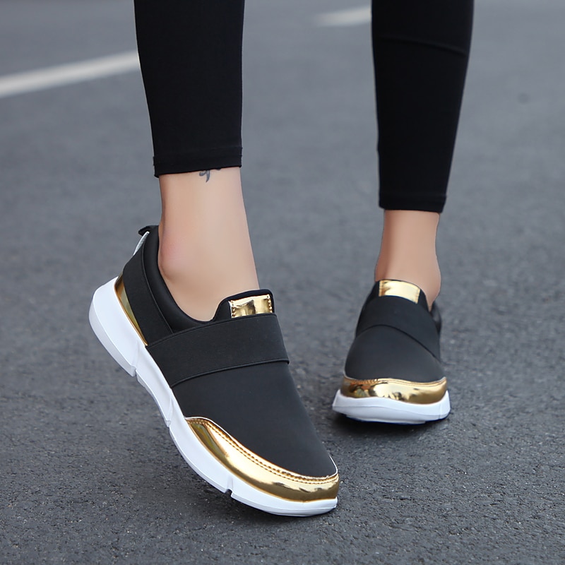 Damyuan flats damesko sneakers loafers walking sko kvinde flade skridsikre fritidssko hæl indvendigt forhøje sko plug