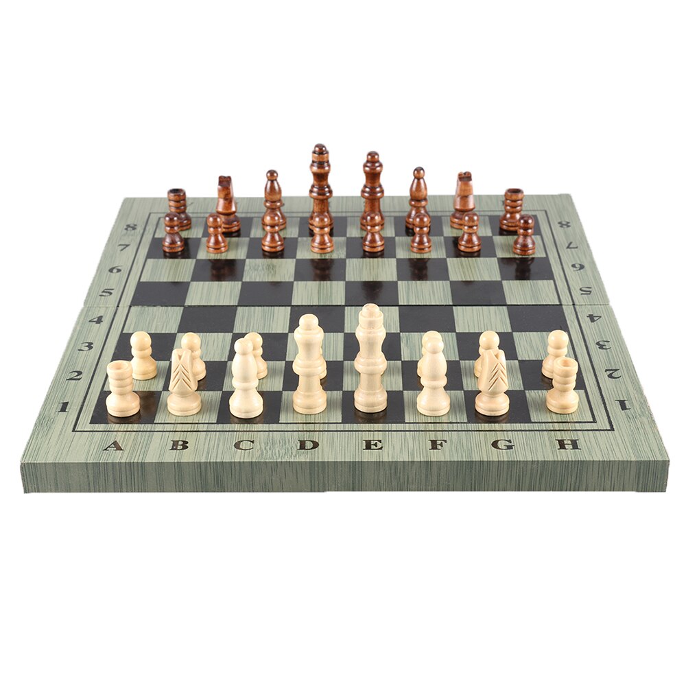 International Chess Set Portable Wooden Chessboard Chess Game For Travel Party Family Activities Magnetic Chess Set playing