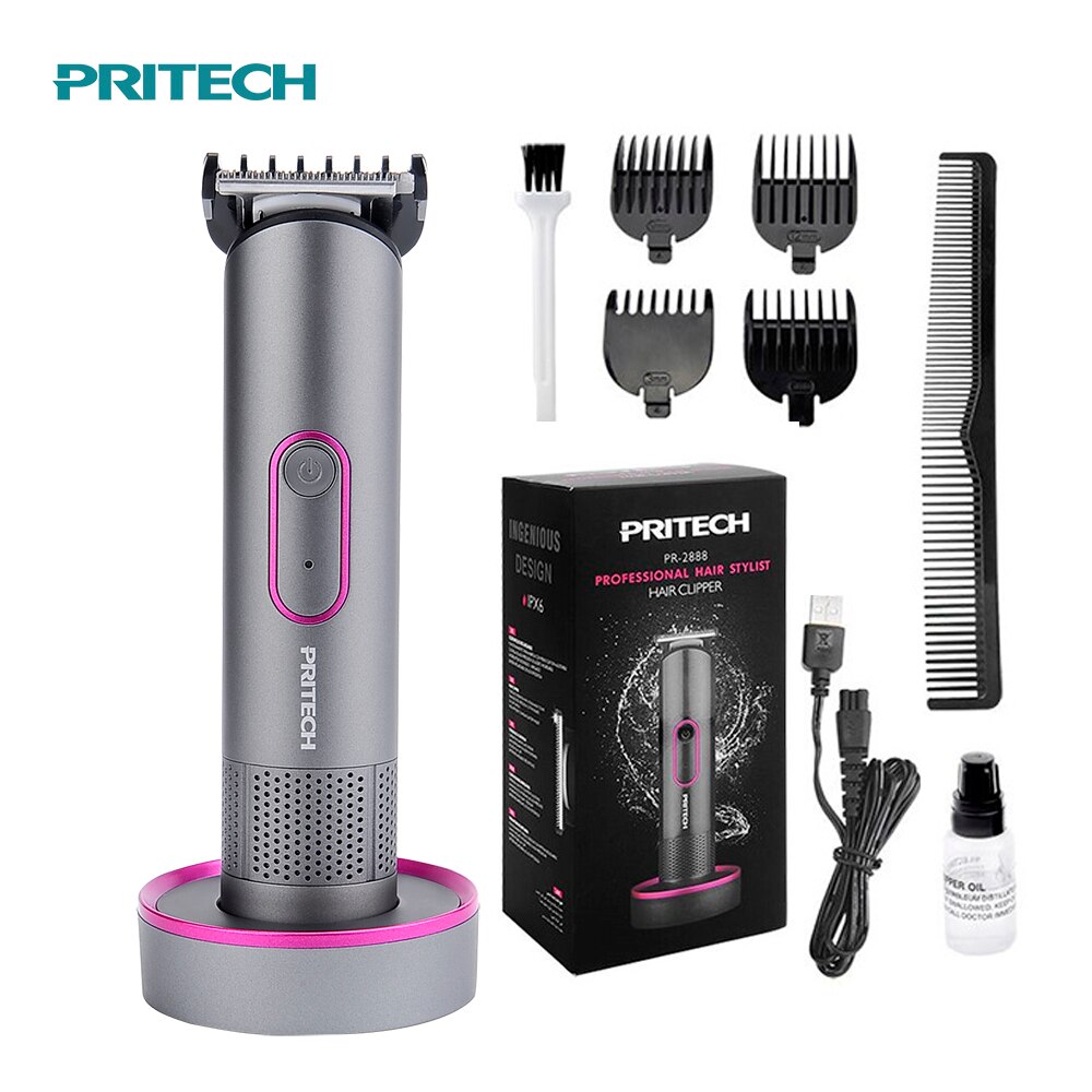 Tondeuse de coiffeur pour hommes, rasoir électrique pour barbe, coupe de cheveux professionnelle sans fil, USB: STANDARD