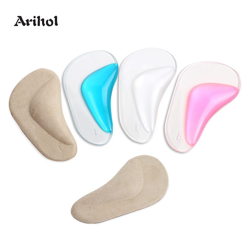Foot's Arch Support Shoe Insole for Flat Feet Gel Arch Inserts Pad for Plantar Fasciitis Adhesive Arch Pad Relieve Foot Pressure