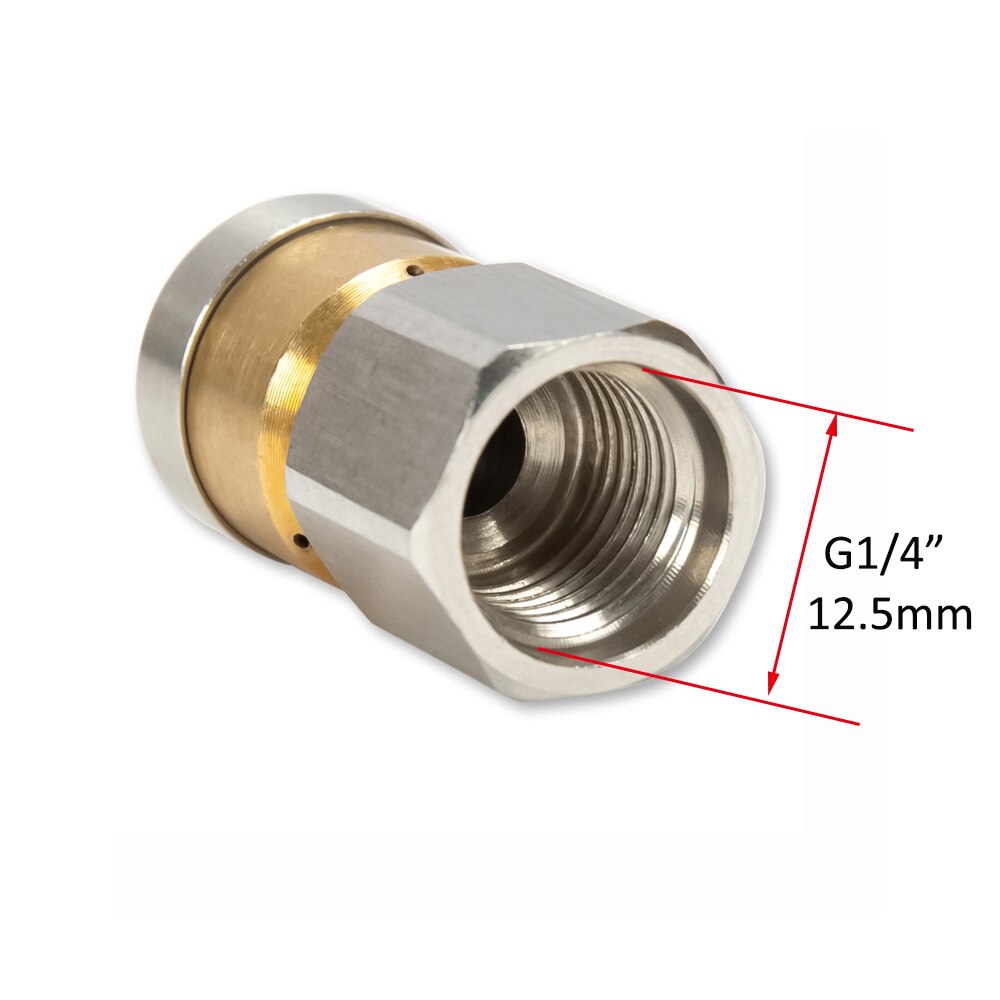 G1/4“ Sewer Drain Rotation Spray Nozzle Pressure Washer Drain Cleaning Nozzle Sewer Pipe Hose Rotating Spinning Jet Nozzle