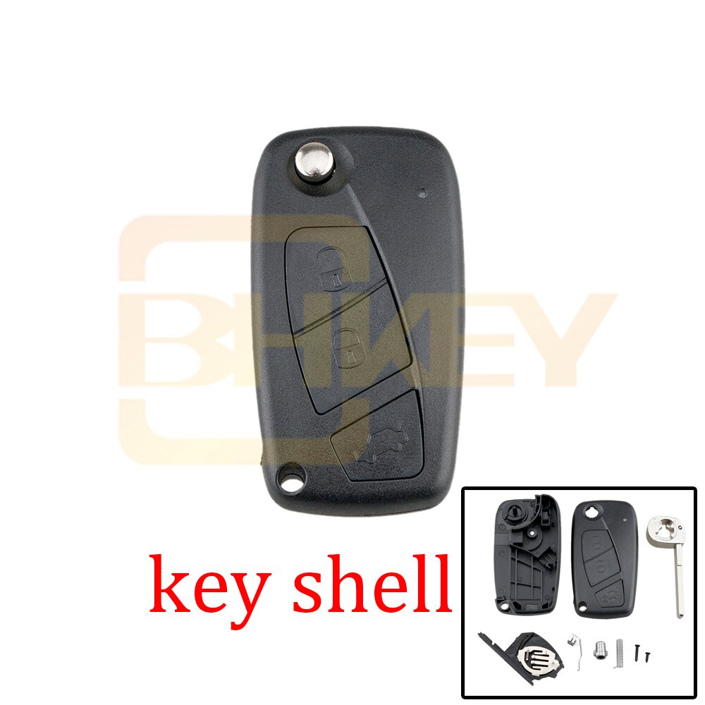 BHKEY 3Buttons Remote Car key For Fiat 433Mhz ID46/PCF7946 Chip For Fiat 500 Panda Idea Punto Stilo Ducato Car keys: Black key shell