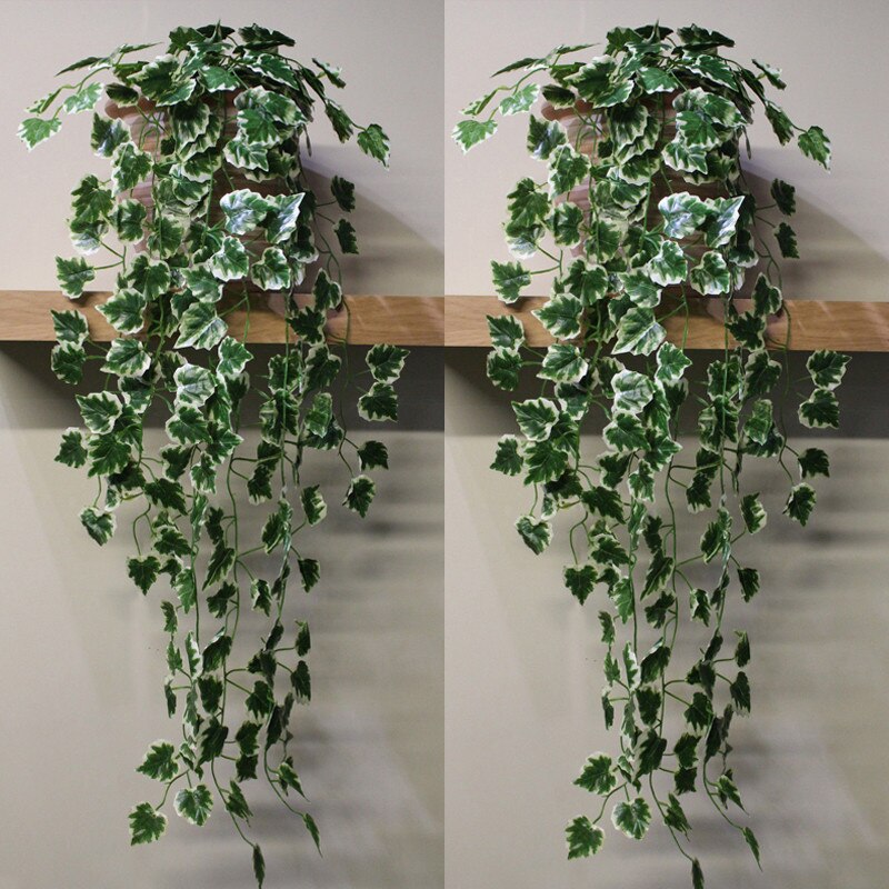 Merke stil plast kunstig etterfølgende eføy kranser vinplante hage bryllup utendørs innendørs: Hvit
