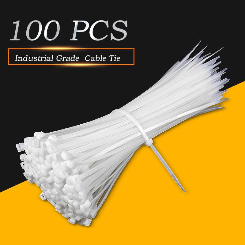 100 Uds 500 Uds bridas para cables autoblocantes bridas de nailon de plástico organizador blanco apretar Cables bridas para cables y cables