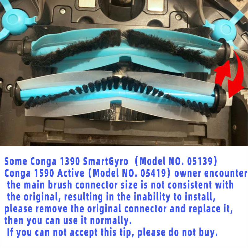 Compatible con Cecotec Conga 1290 1390 1590, accesorios, rodillo, Cepillo Lateral principal, filtro Hepa, fregona, repuestos