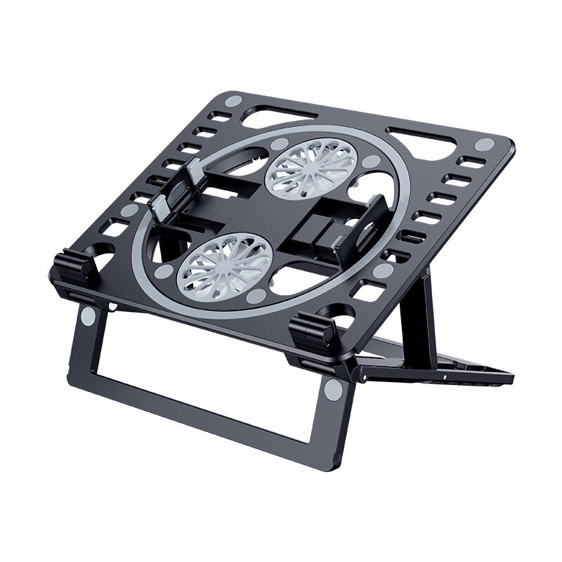 Rotatable Laptop Cooler Laptop Cooling Pad Foldable Notebook Gaming Cooler Stand with Two Fan and USB Ports for 10-17inch Laptop