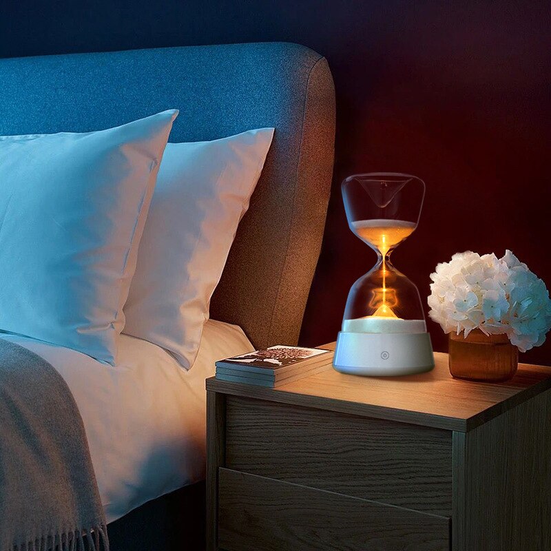 Usb sove-hjælp timeglas lys til børn ophold fokus søvn sensor lys fødselsdag hjem indretning 15 minutter timing