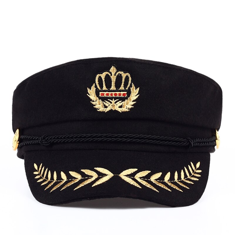Voron studentlue menn kvinner kadettlue ull flat topp svart army matros lue unisex retro beret åttekantet lue