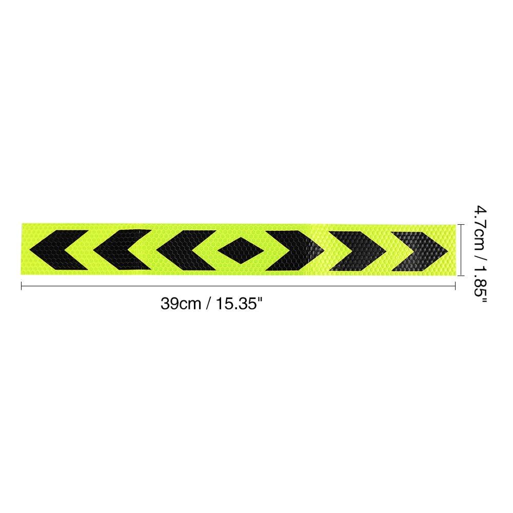 X Autohaux 2 Pcs Arrows Printed Self Adhesive Type Car Reflective Warning Sign Sticker Tape Yellow Black