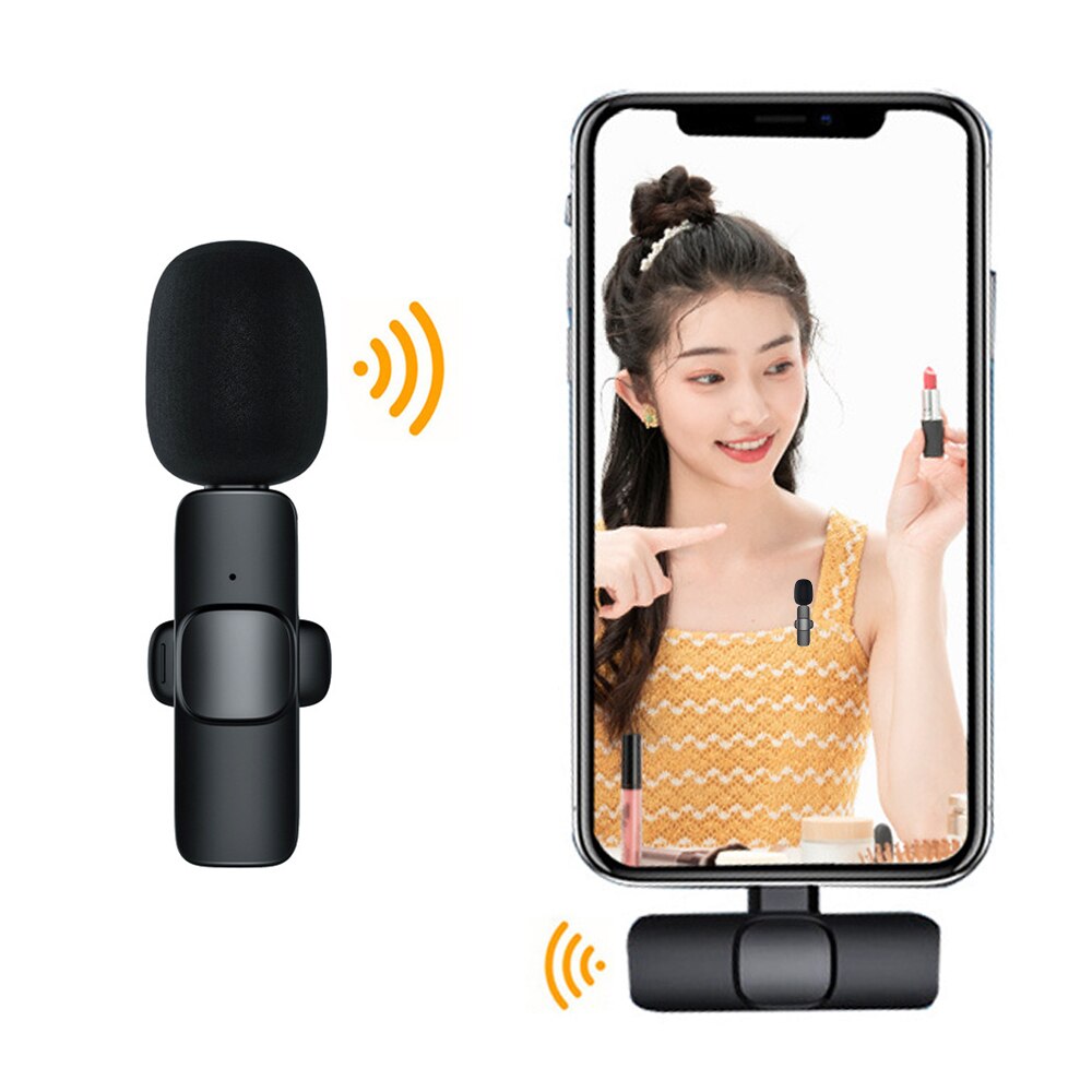 Draadloze Lavalier Microfoon Draagbare Audio Video-opname Mini Microfoon Voor Iphone Android Live Game Mobiele Telefoon Camera Mikrofon