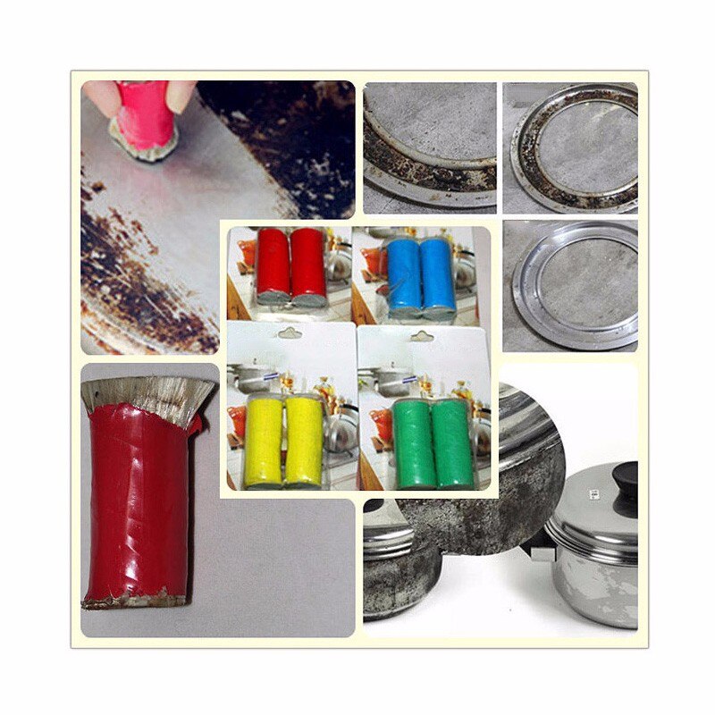 2 pièces Offre Spéciale brosse de nettoyage magique tige en acier inoxydable bâton magique métal antirouille utile cuisine propre outils