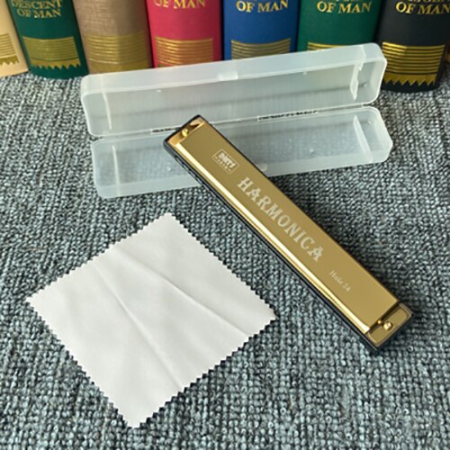 24- skrog munnspill c nøkkel metall harmonika treblåsinstrument til nybegynnere låve voksne 8- fargestøtte: 3