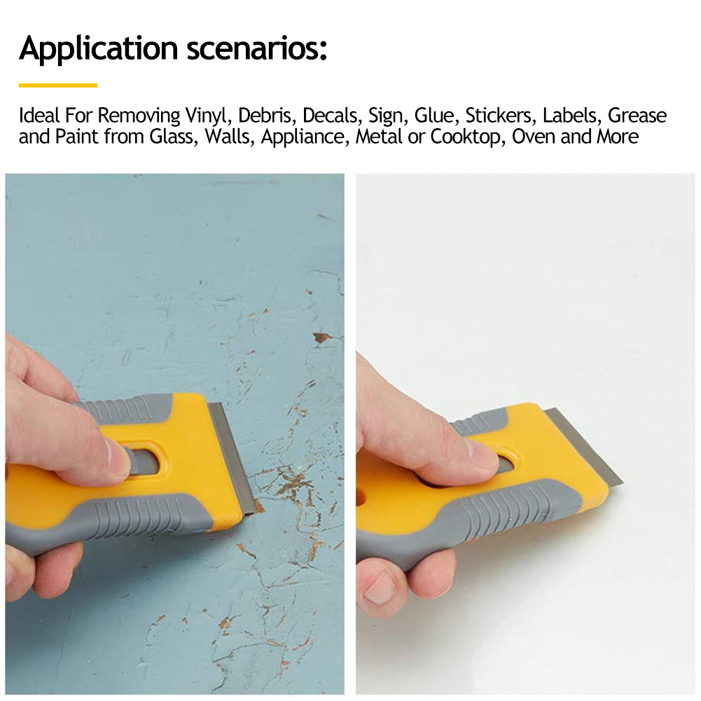 Glue Removal Blade Glass Oven Razor Scraper Plastic Handle Razor Scraper Spatula Car Film Tool Window Cleaning Blade Scraper