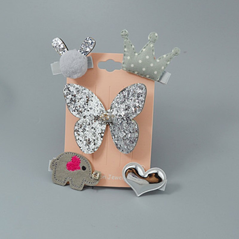 Bear Leader Haarspangen - Cartoon Schleife Kinder Haarclips - Barrette Ornament Zubehör für Mädchen: AZ2078T3 Silber