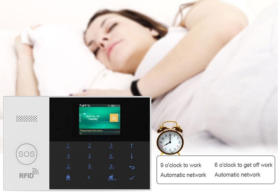 Sgooway factory 433 mhz trådløs wifi & gsm sms auto-dial alarm sikkerhedssystem med lav batteri advarsel