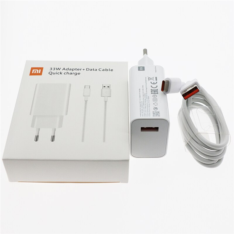 Xiaomi 33W Charger Original EU QC3.0 QC4.0 Fast Charge Adapter 5A Type C Cable For Mi 11 Note10Pro 10 9 8 SE 9T Redmi Note 9 K30