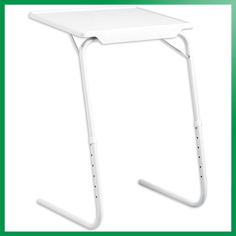 Mesa Auxiliar Plegable Portatil Ajustable para Cama Escritorio Ordenador Soporte Resistente Multifunción Blanco Hogar BN1008