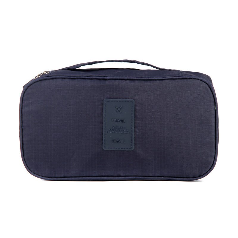 Ondergoed bh sokken organizer box draagbare reis doek verpakking opbergtas vrouwen cosmetische make-up etui koffer reisaccessoires: Donkerblauw