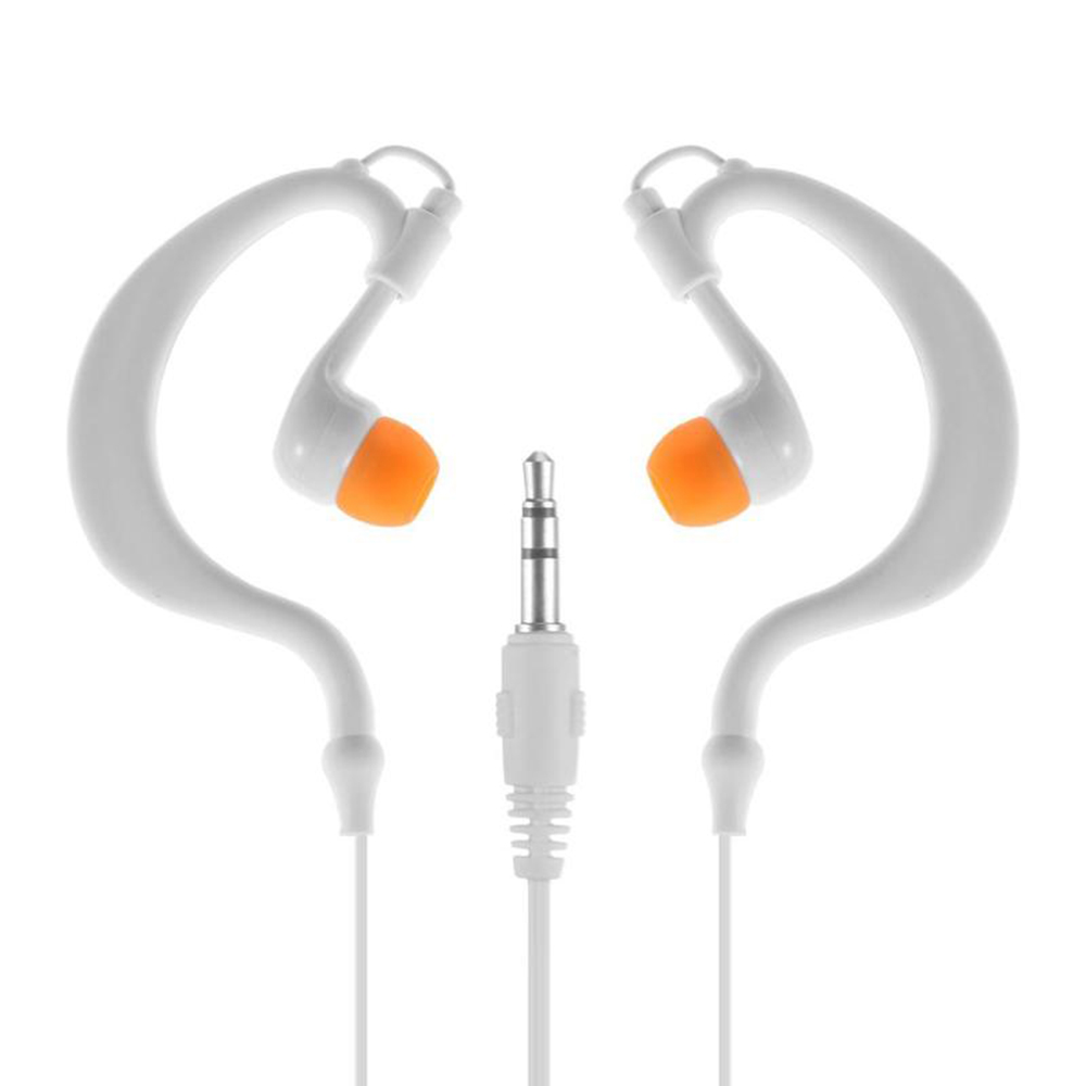 Cuffie auricolari impermeabili tipo  mp3 con gancio auricolare, lettore musicale, per nuoto e immersioni 3.5mm ipx 8: Bianco