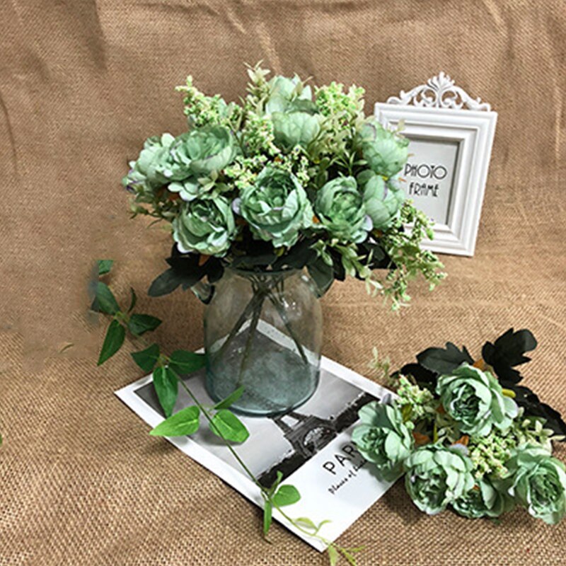 1Pc Kunstmatige Pioen Bloemen 32Cm Bloemen Boeket Decoratieve Nep Planten Voor Diy Wedding Festival Party Decoratie: G-1pc
