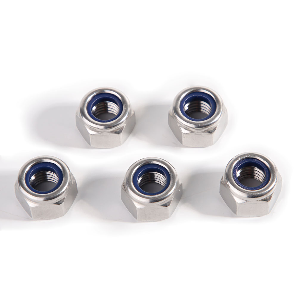 M3 M4 M5 M6 M8 M10 M12 M14 M16 M20 M24 M30 DIN985 316 A4 Roestvrij staal Hex Hexagon Nylon Insert Zelfborgende moer Nylock Borgmoer
