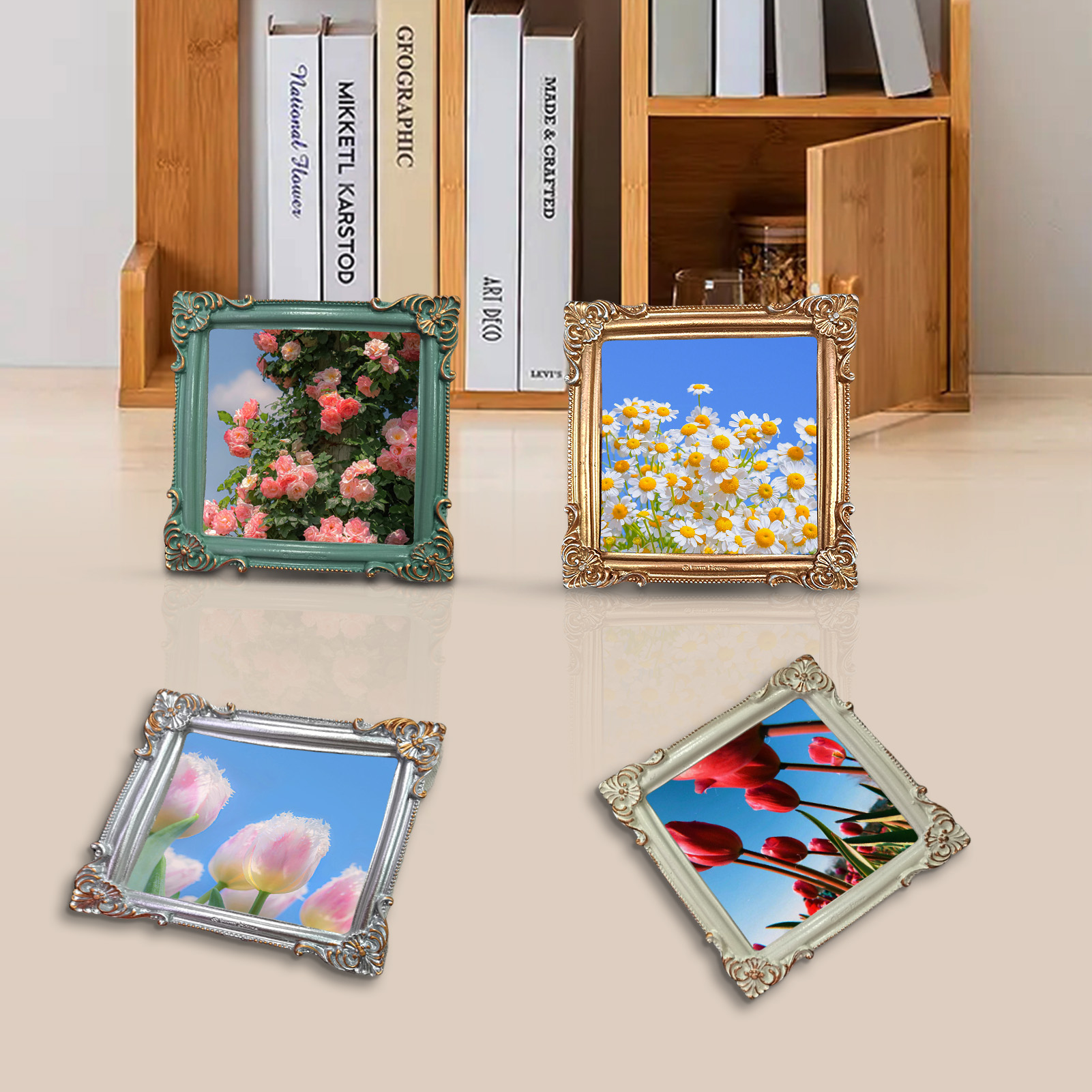 INS Retro Mini Photo Frame DIY Resin Craft Vintage Picture Frame Miniature Photo Frame Accessories Photo Props
