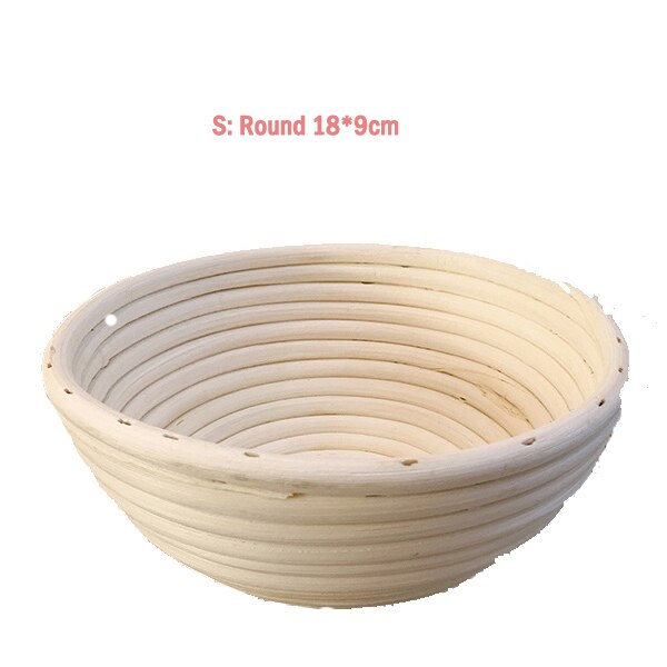 Håndlavet brød banneton kurv rund/oval rattan kurv brød buet kniv dej benny brød: Runde 18 x 9cm
