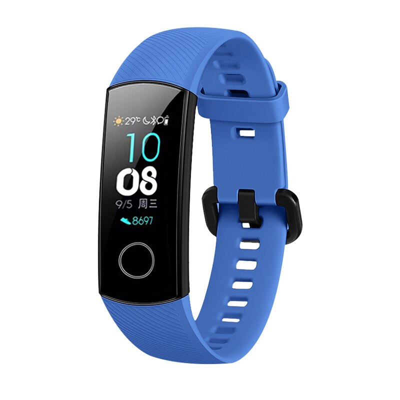 Til original huawei honor band 4 nfc smart watch armbånd silikone sport band til honor band 5 smart watch armbånd correa: Blå