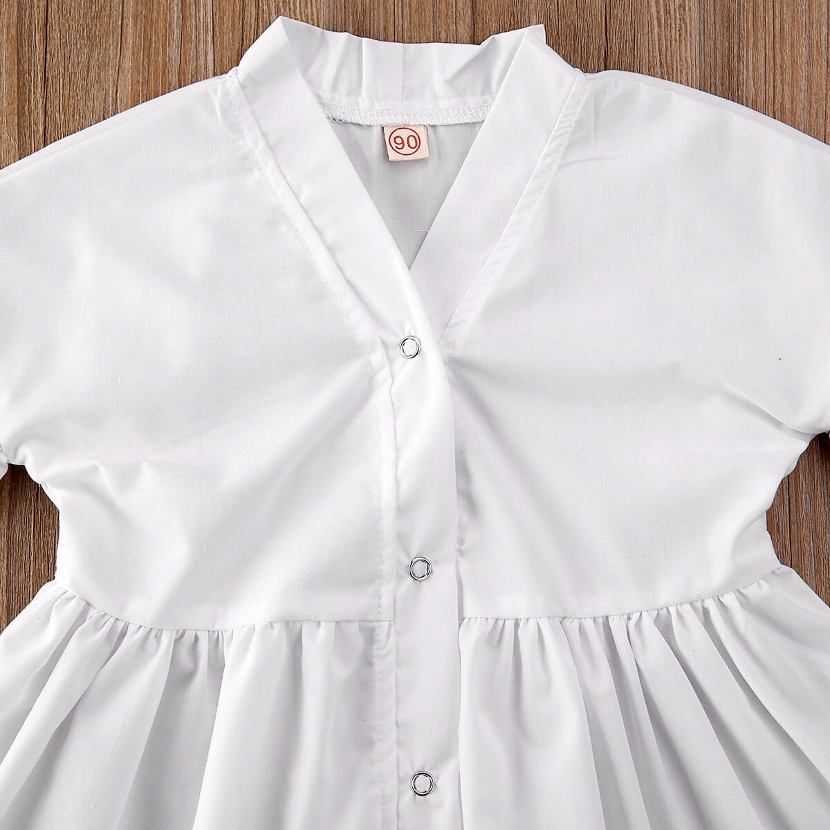 Pudcoco toddler baby pige tøj ensfarvet puff langærmet skjorte toppe talje bindende tøj tøj 1-6y