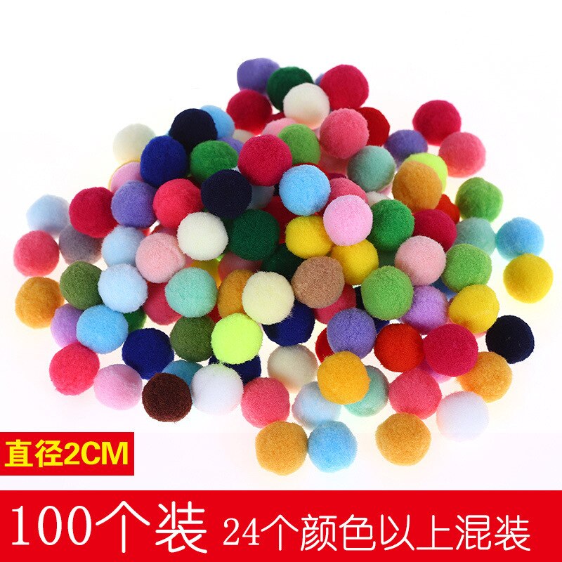 100pcs Lot Large Medium and Small Color Wool Ball Golden Onion Ball Kindergarten DIY Handmade Materials for Children: 2cm
