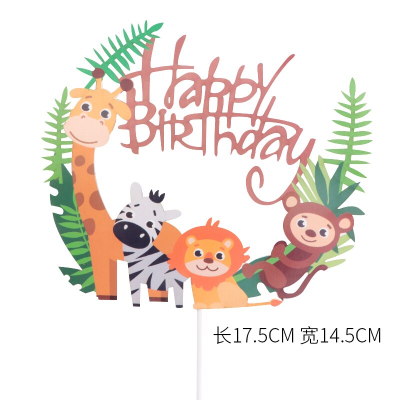 Cakelove Wood Swing animals Decoration Leaf String Felt Tree Bee Cake Topper for Kid Birthday Party Supplies Baking Lovely