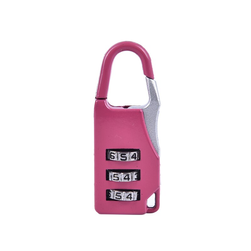 3 Mini Wijzerplaat Digit Nummer Code Wachtwoord Combinatie Hangslot Veiligheid Reizen Delicate Safe Lock Voor Hangslot Bagage Lock Van Gym: Roze