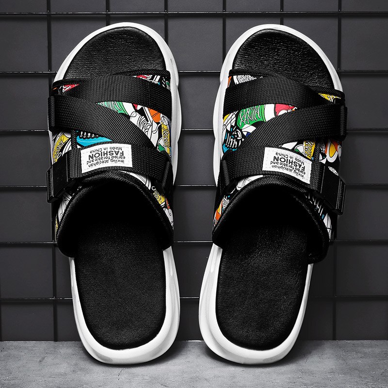 Summer Slippers Men Home Indoor Slides for Men's Shoes Comfort Flat Sole Non-slip Flip-flops Trend Beach Shoes Sport Slippers