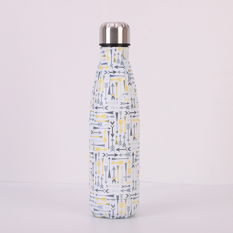Blumen- Wasser Flasche 500ml Sport Isolierte Wärme Kälte Tasse Edelstahl Thermoskanne Fitnessstudio Shaker Tragbare Getränk Flasche Tee becher: E