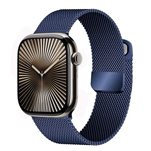 Correa milanesa para Apple Watch Ultra2 49mm 10 9 8 7 46mm 45mm 41mm 6 5 4 SE 44mm 40mm Metal magnético doble sección IWatch 3 42mm