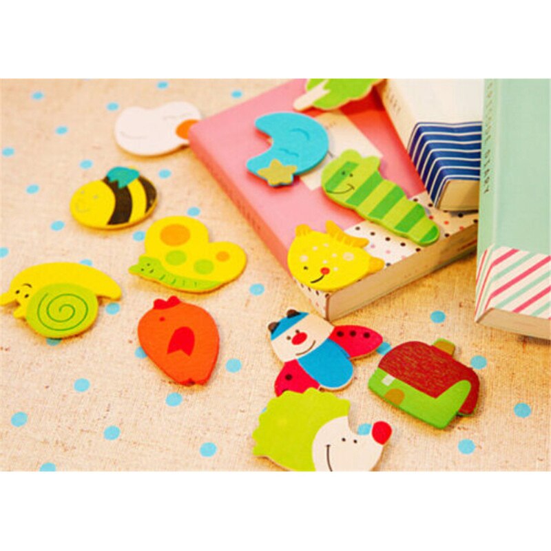 12 stks Set Magneten Goedkope Baby Houten Cartoon Dier Leuke Magneet Eco Vriendelijke Koelkast Magneten