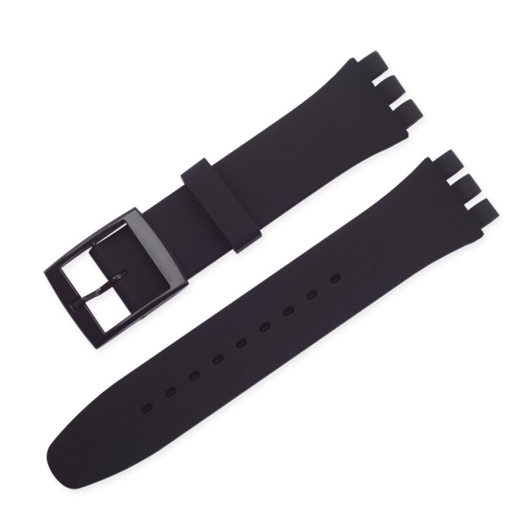 Silikon Strap 16mm 17mm 19mm 20mm für Swatch Uhr Band Weiche Gummi Ersatz Armband Handgelenk Armband zubehör für SWATCH: Silber weiß / 16mm