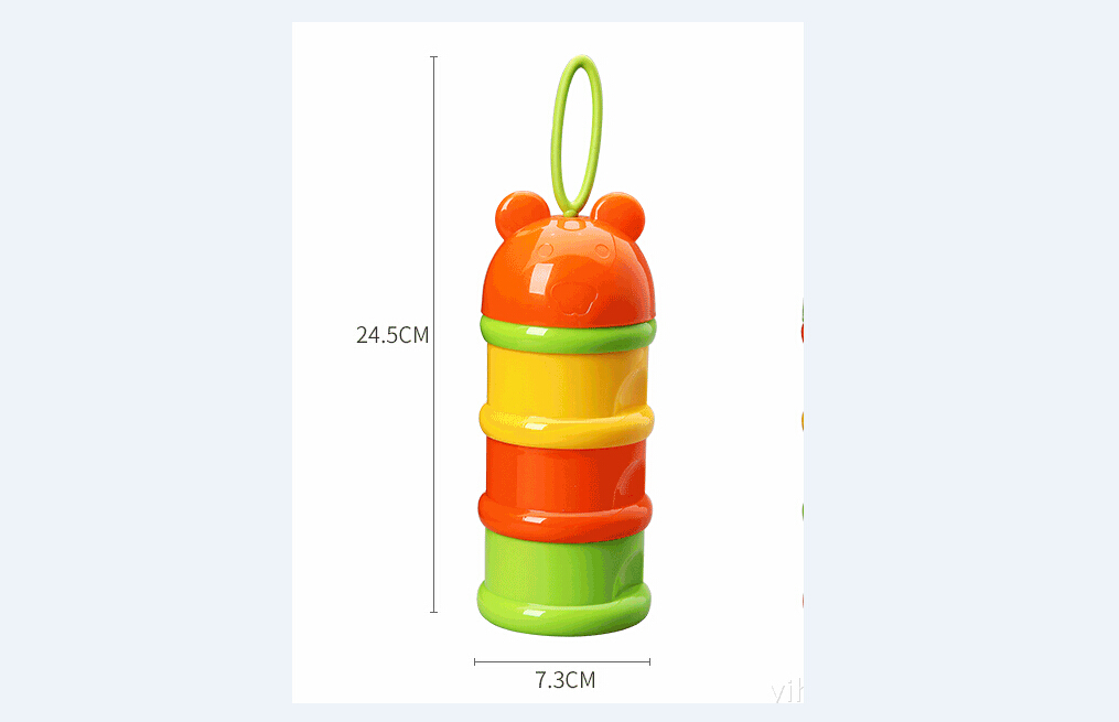 Goocheer 3- lags babymad opbevaringsholder baby mælkepulver dispenser beholder opbevaring formel foderboks: Orange