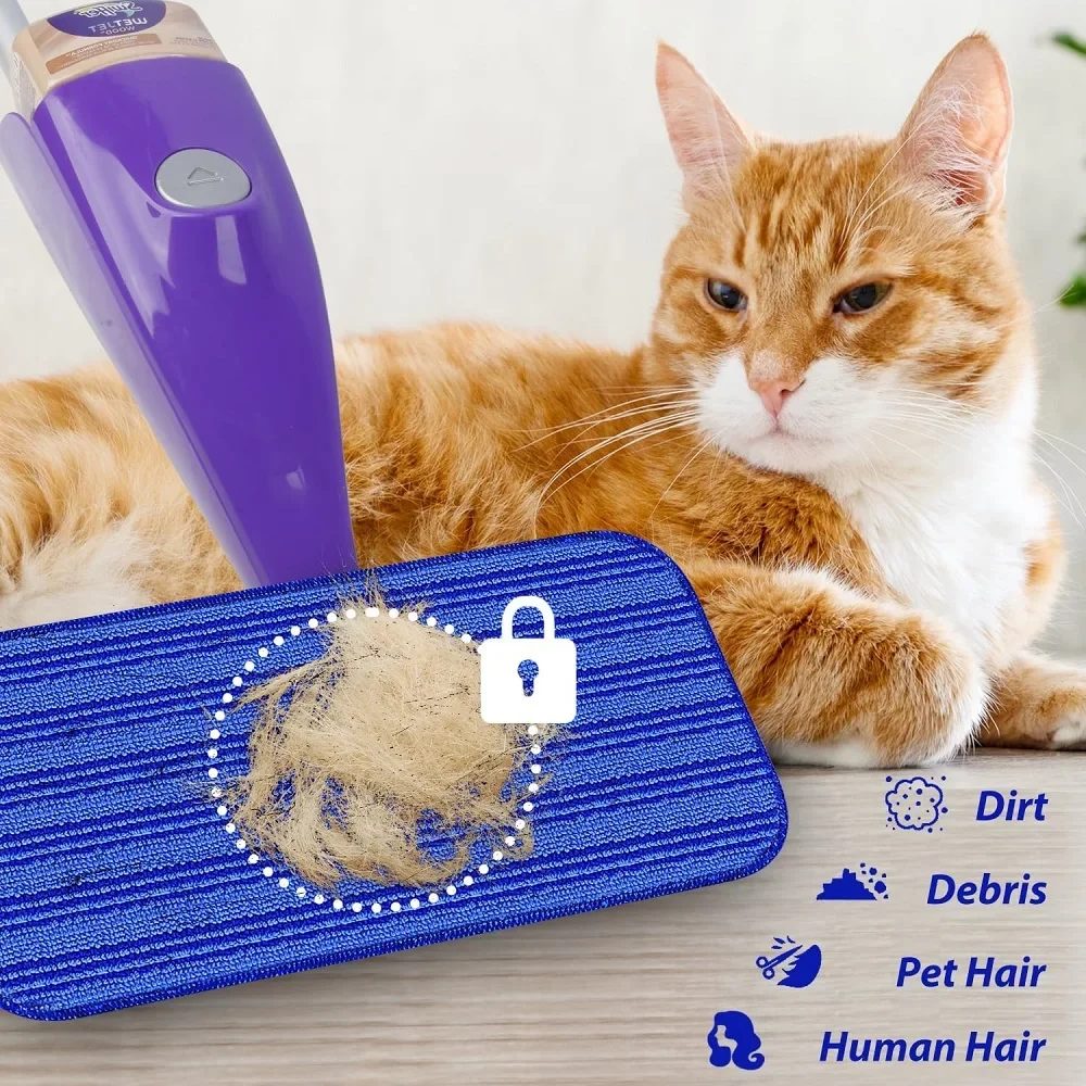 3 Stuks Herbruikbare Dweilpads Voor Swiffer Wetjet Dweilt Natte Droge Kop Voor Swiffer Natte Jet Dweil Huishoudelijke Hardhouten Vloer Schoonmaken