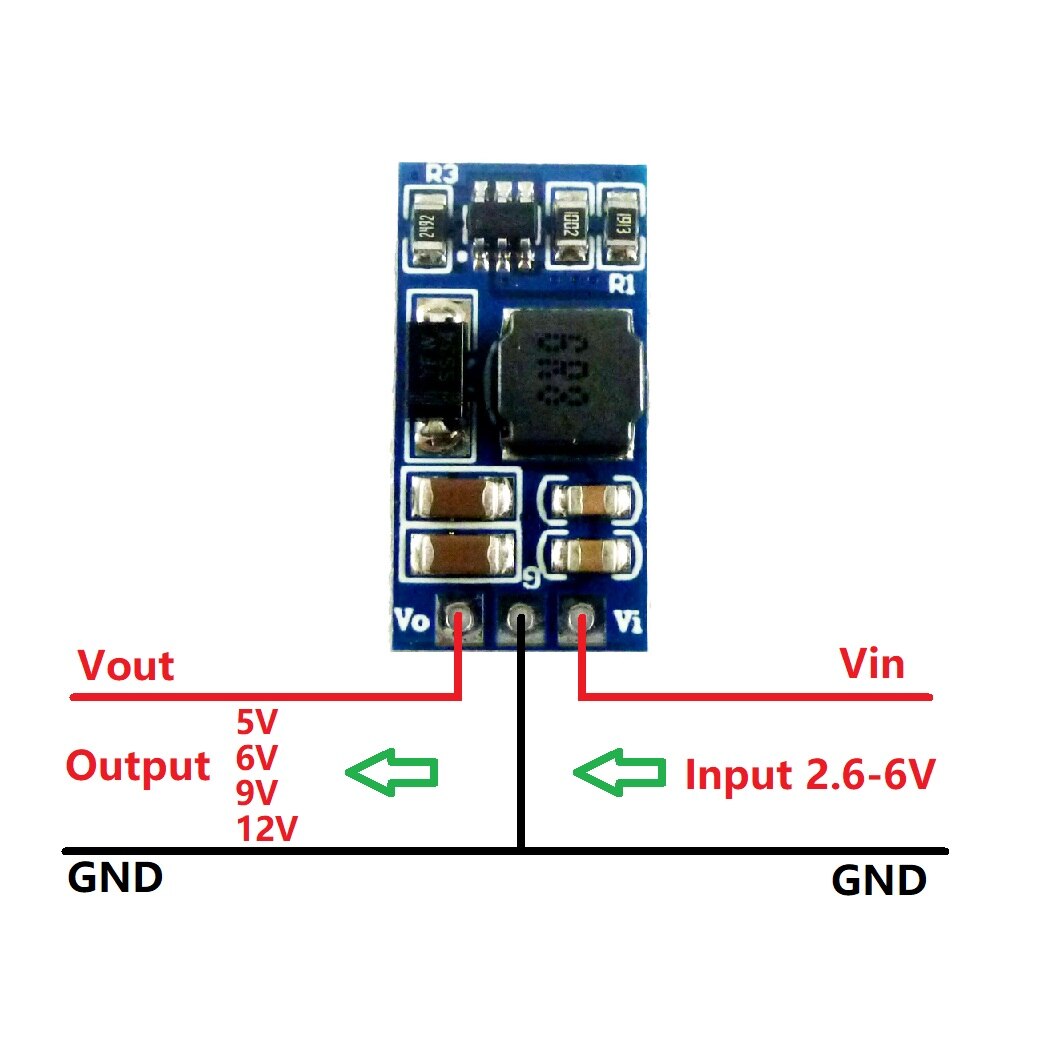 7W Mini Dc Dc Boost Converter 2.6-5.5V 5V 6V 9V 12V led Motor Regulator Module