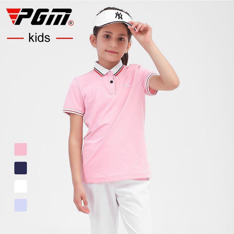 PGM Golf Clothing Summer Girl Golf T-Shirt Short Sleeve Golf Shirts Comfortable And Breathable Tops Golf Apparel S-XL YF413