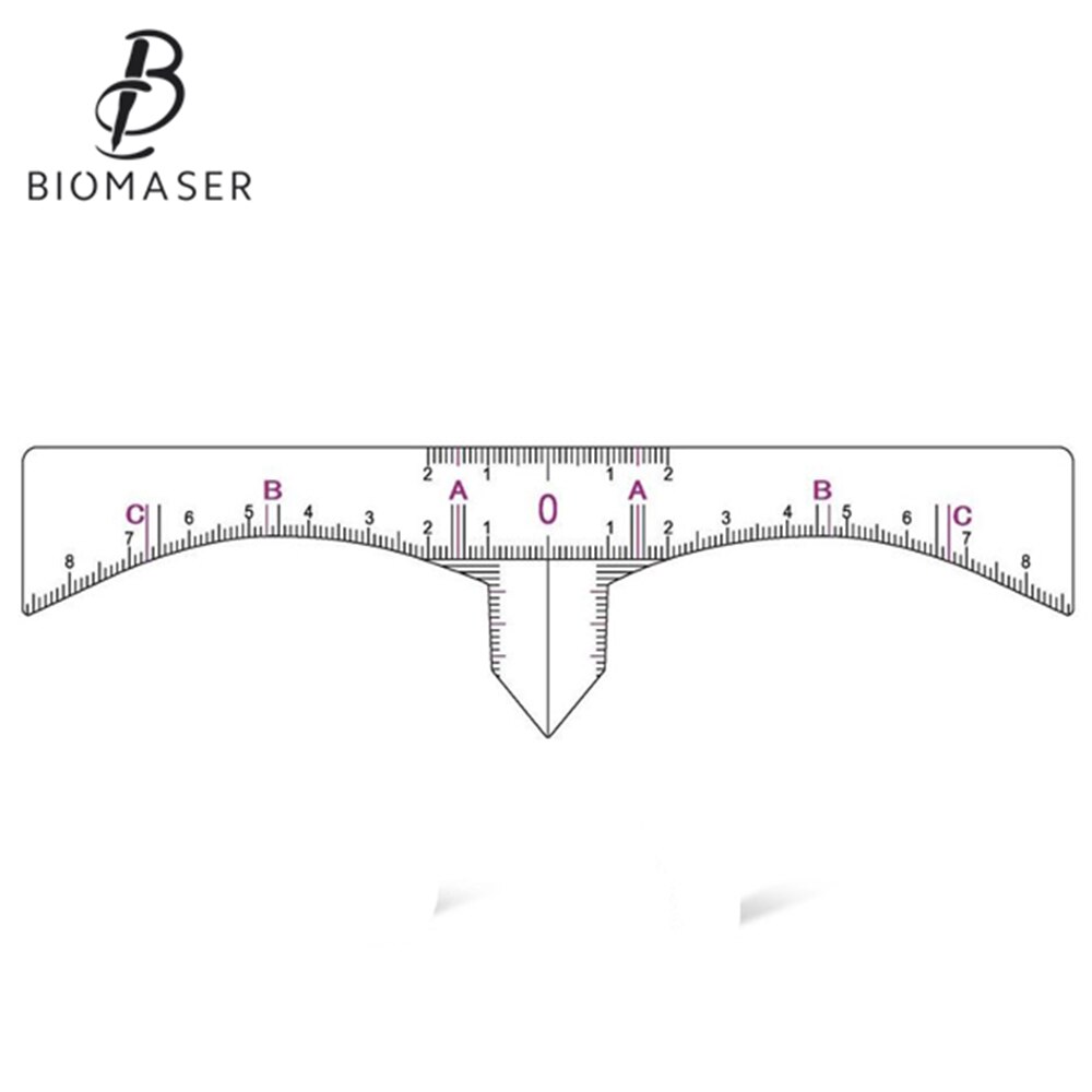 1/10 st engångs semi-permanent ögonbrynslinjal makeup ögonbrynsmått verktyg ögonbrynsguide linjal microblading bromsok stencil