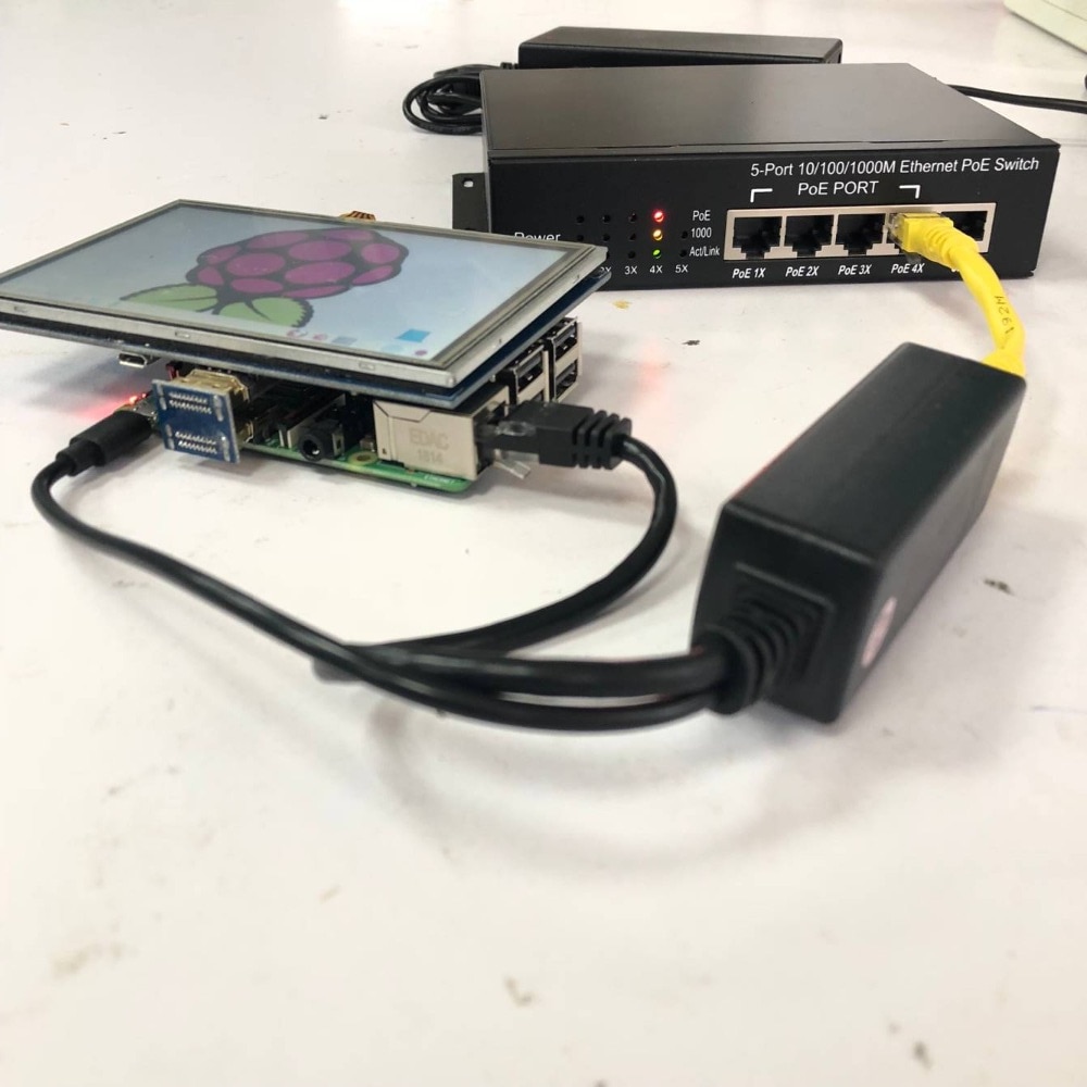 DSLRKIT Gigabit Aktive PoE Splitter 5V Micro USB Jetson Nano Raspberry Pi 3B + 3B Plus