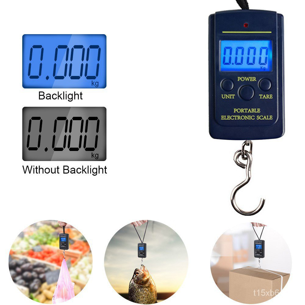 1PC Multifunctionele Mini 40kg/10g Elektronische Hangende Visserijbagage Balanca Draagbare Digitale Handige Zakgewicht Haak Schaal