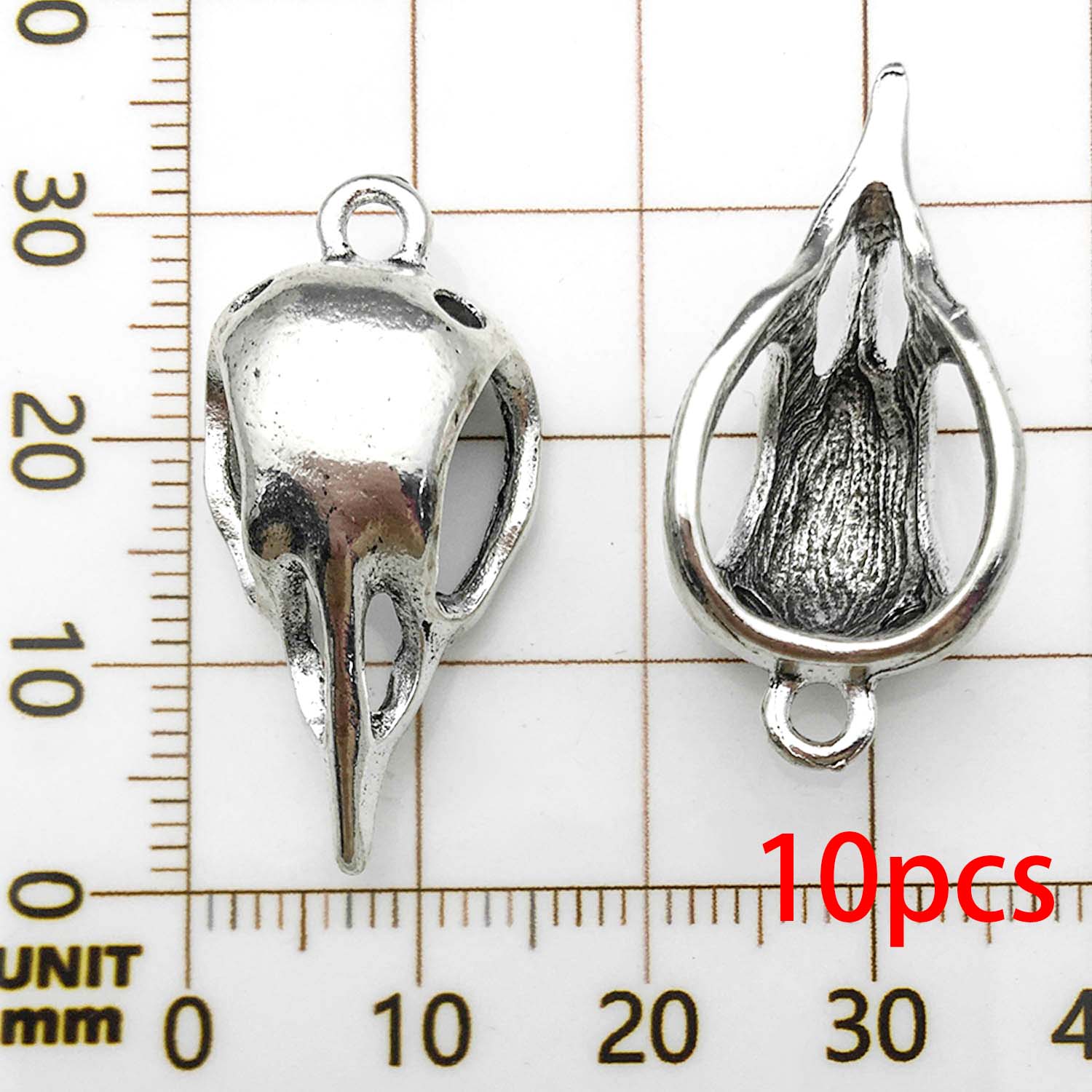 10 Stuks Retro Schedel Vogel Hoofd, Bull Head Charmes Legering Halloween Decoratie Hangers Voor Diy Sieraden Maken Accessoires: Black Gun Plated
