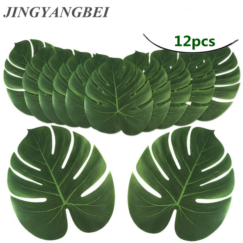 12Pcs Artificial Tropical Palm Leaves for Hawaiian Luau Theme Party Decorations Home garden decoration