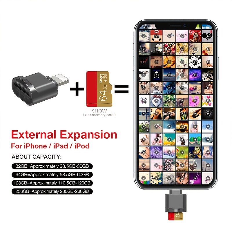 Mini-Mikro kartenleser Adapter für iOS 13 8-poliger Blitz kartenleser tf Speicher karten adapter Karten leser für iPhone 14 iPad iPod