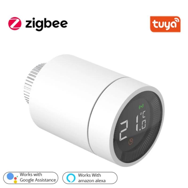 Tuya Smart ZigBee Radiator Actuator Programmable Thermostat Thermostatic Radiator Valve Temperature Controller Support Alexa