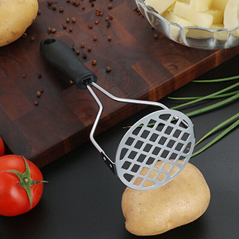 Potato Vegetable Masher Heavy Duty Kitchen Stainless Steel Metal Handle Home -UK